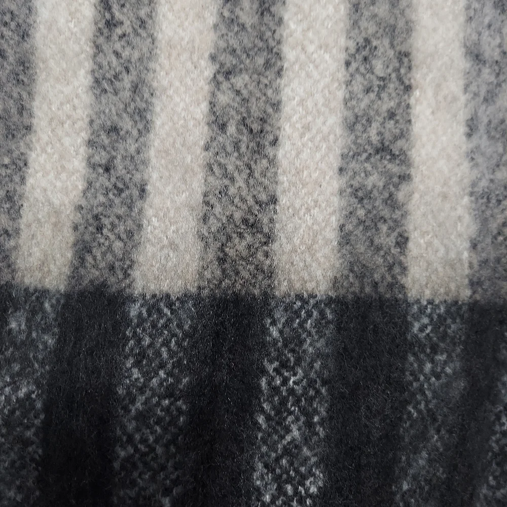 NWT Topshop Heavy Brush Buffalo Check Fringe Winter Scarf
